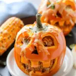 Jack O Lantern Stuffed Peppers