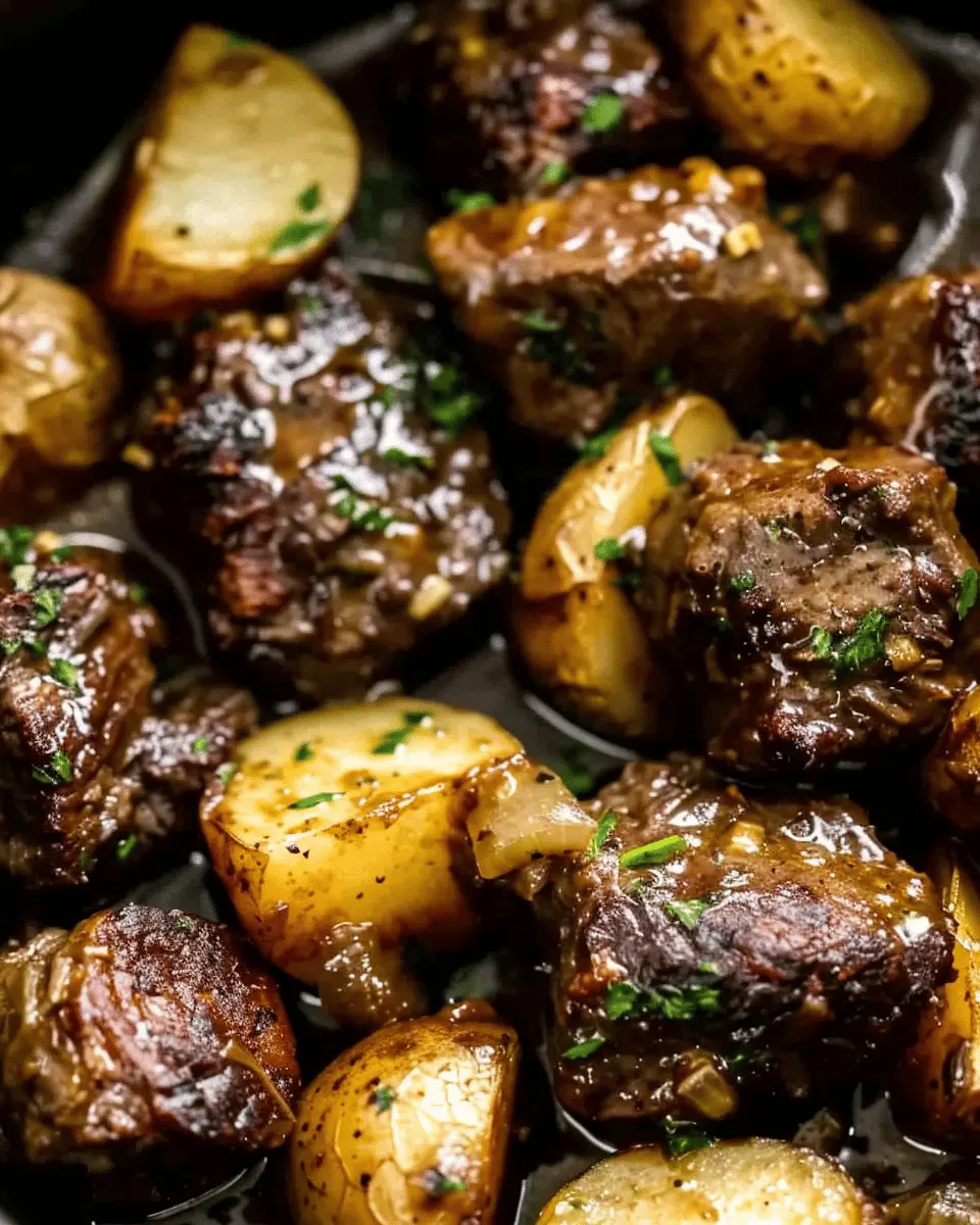 Crockpot Garlic Butter Beef Bites with Potatoes: Easy Delight