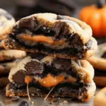 Halloween Oreo stuffed chocolate chip cookies