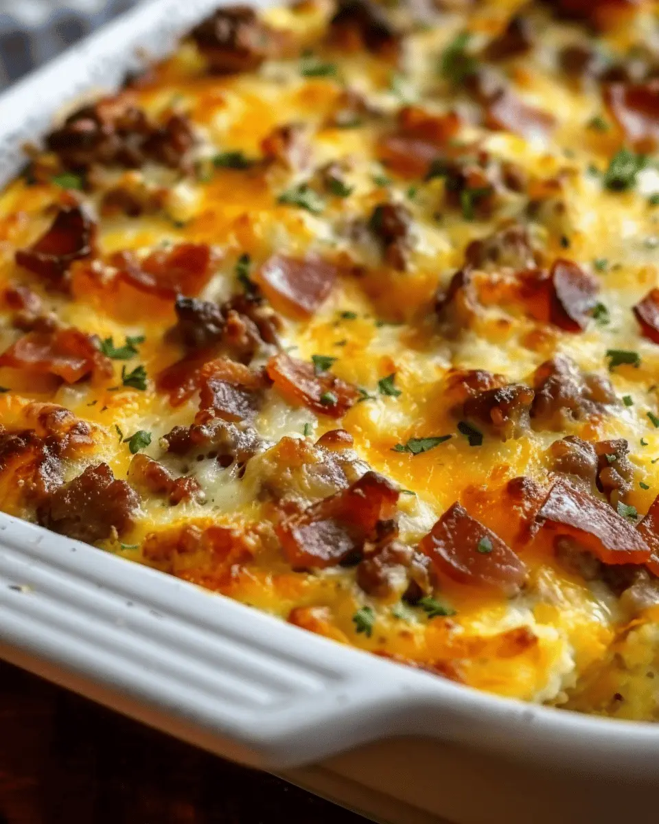 Crack Breakfast Casserole: Easy Recipe with Turkey Bacon & Chicken Ham