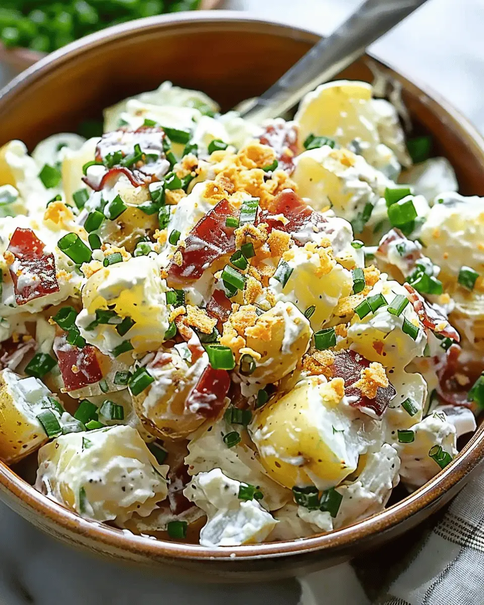 Loaded Potato Salad with Turkey Bacon and Chicken Ham Delight