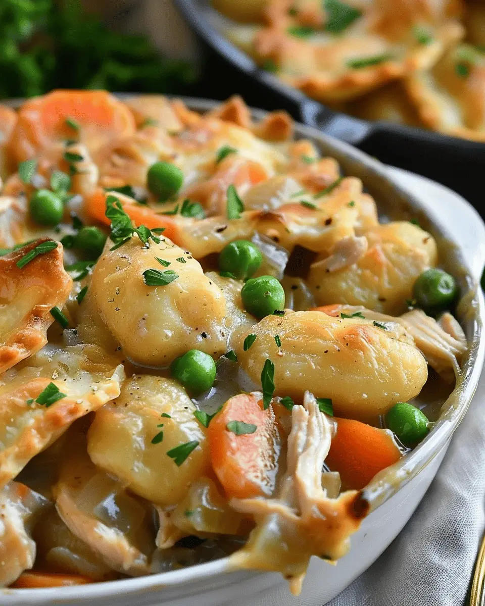 One Pot Gnocchi Chicken Pot Pie with Turkey Bacon Delight