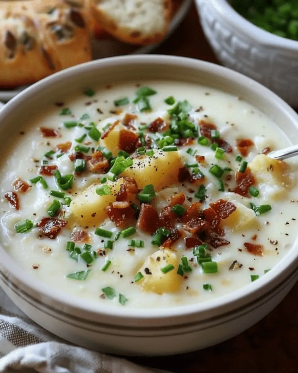 Creamy Loaded Baked Potato Soup with Turkey Bacon and Chicken Ham Secrets