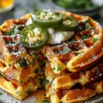 Cheddar Jalapeño Cornbread Waffles