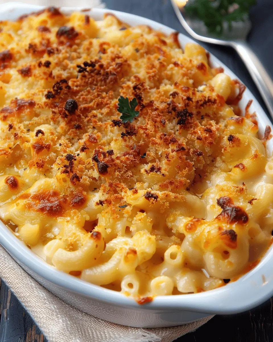 Best Baked Mac and Cheese with Turkey Bacon and Chicken Ham