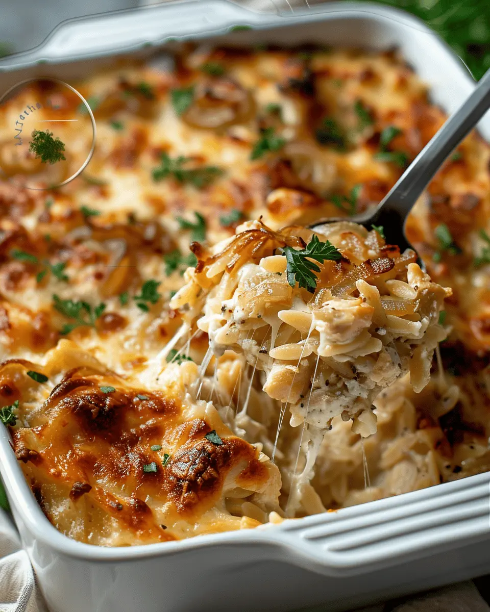 French Onion Chicken Orzo Casserole: An Indulgent Comfort Dish