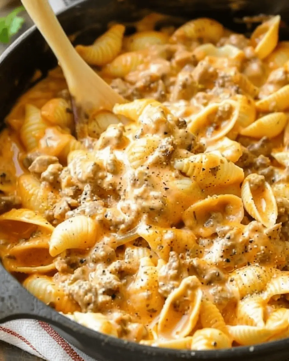 Creamy Beef and Shells: A Quick and Indulgent Family Favorite