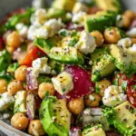 Chickpea Feta Avocado Salad