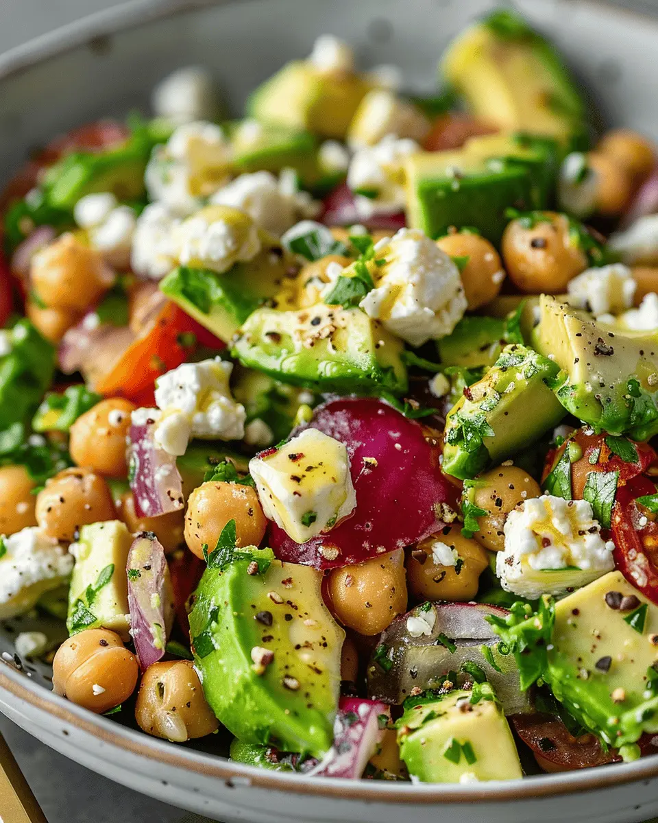 Chickpea Feta Avocado Salad: The Best Healthy Lunch Choice
