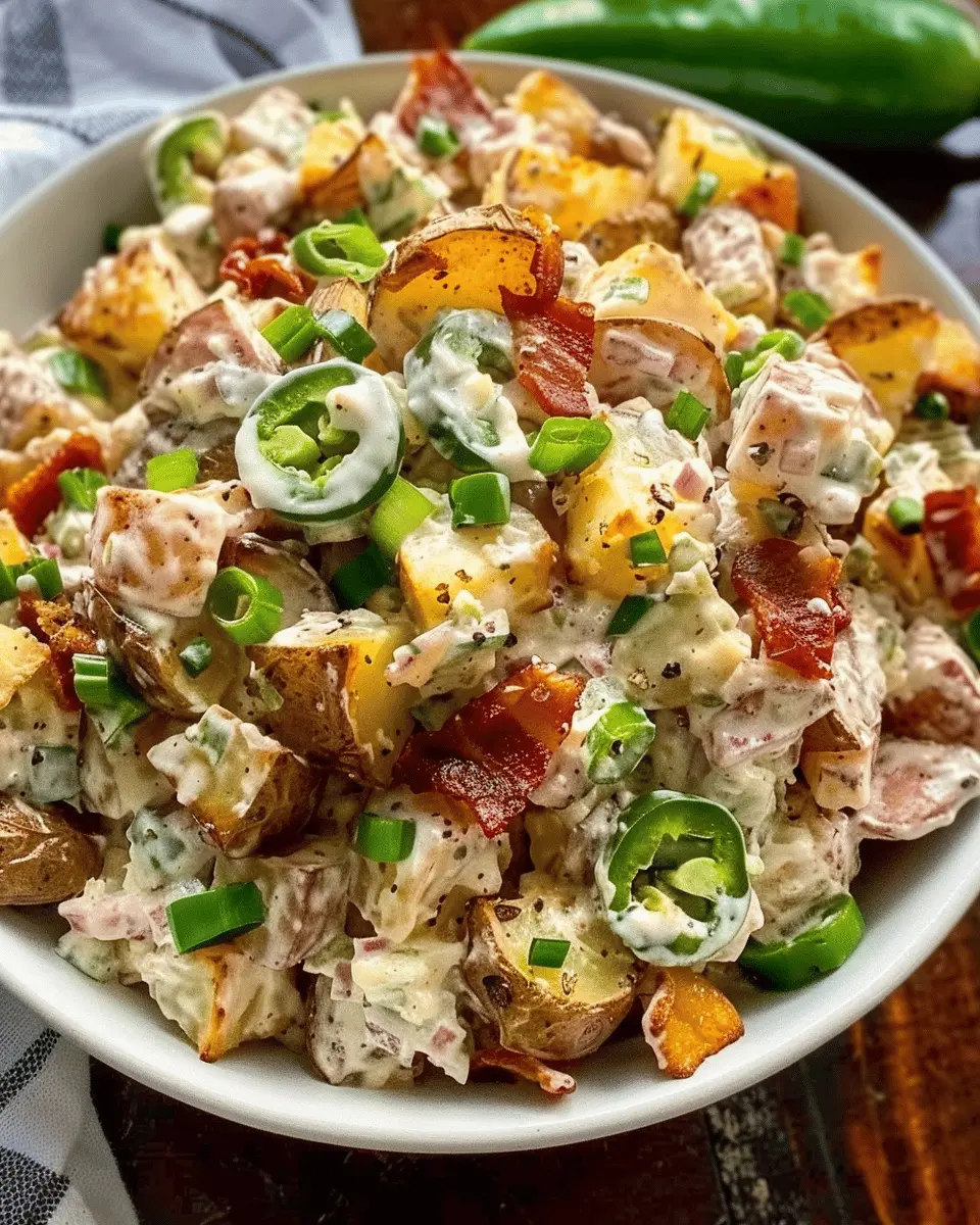 Jalapeno Popper Roasted Potato Salad with Turkey Bacon Delight