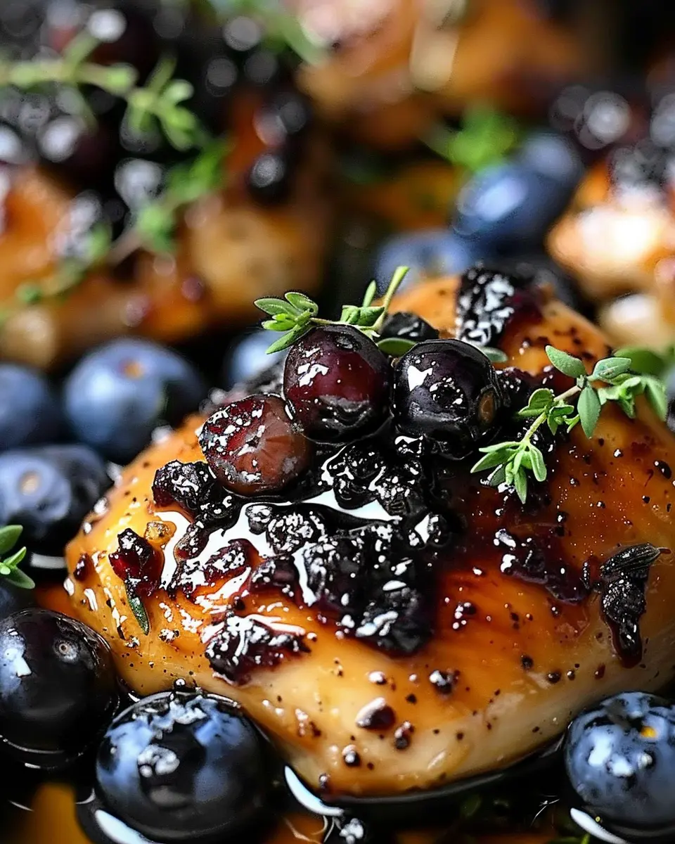 Best-ever blueberry thyme chicken with turkey bacon goodness