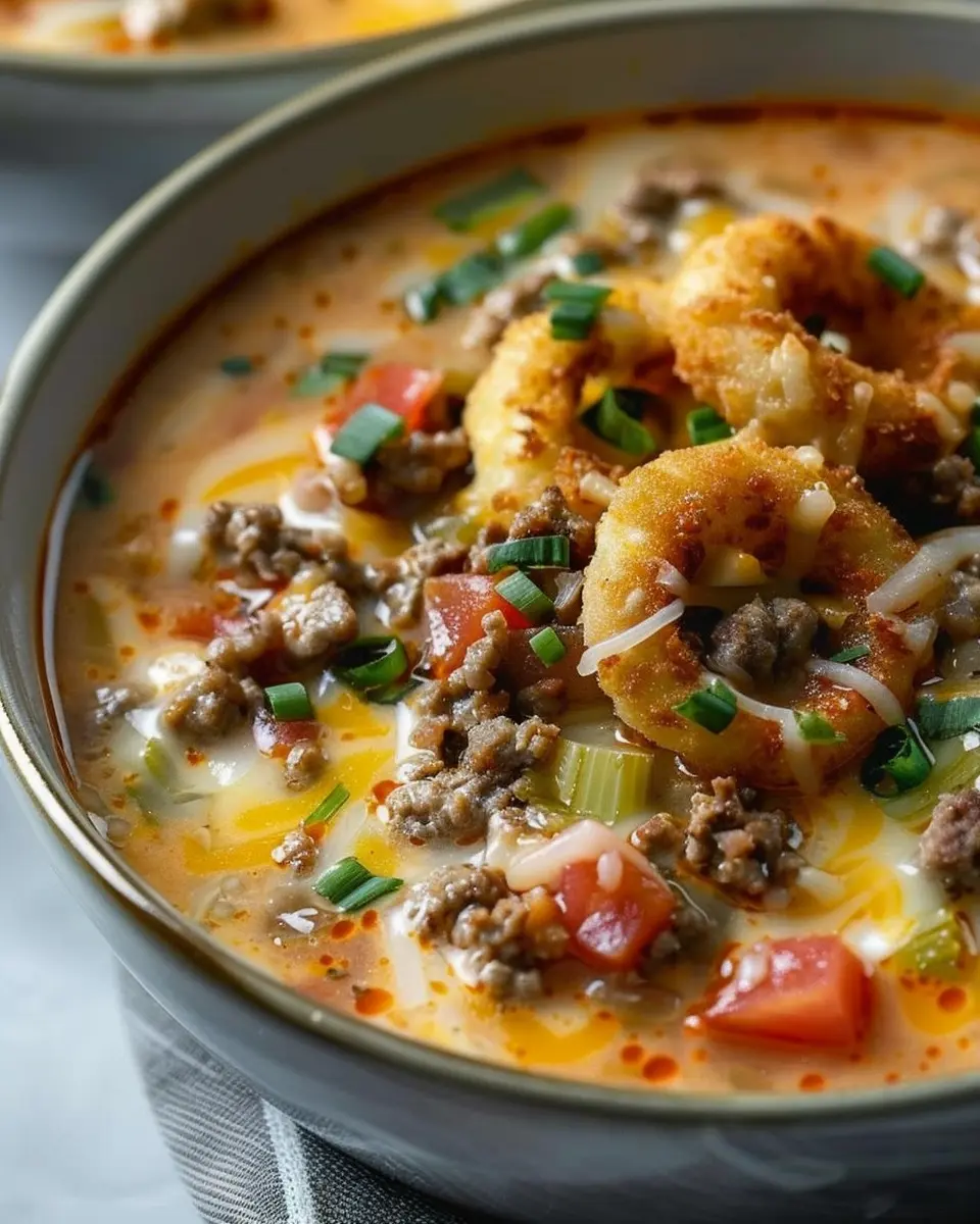 Easy Cheeseburger Soup: Indulgent Comfort Food with Turkey Bacon