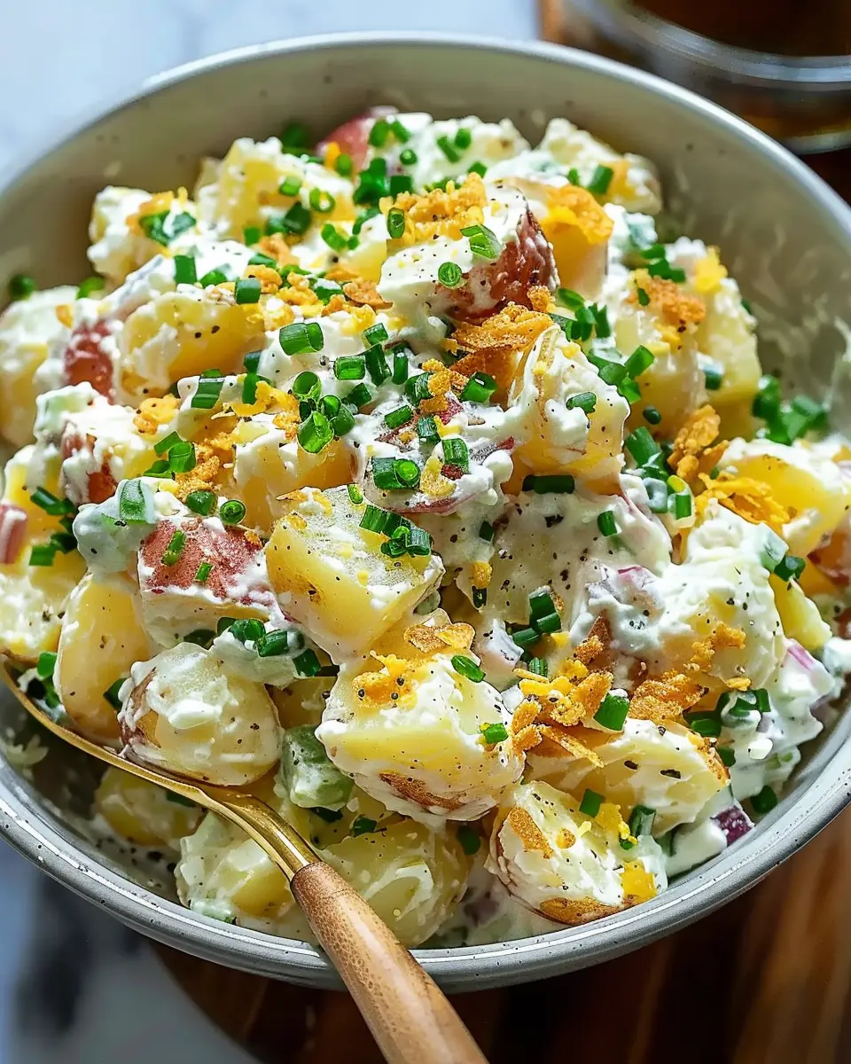 Loaded Potato Salad with Turkey Bacon and Chicken Ham Delight