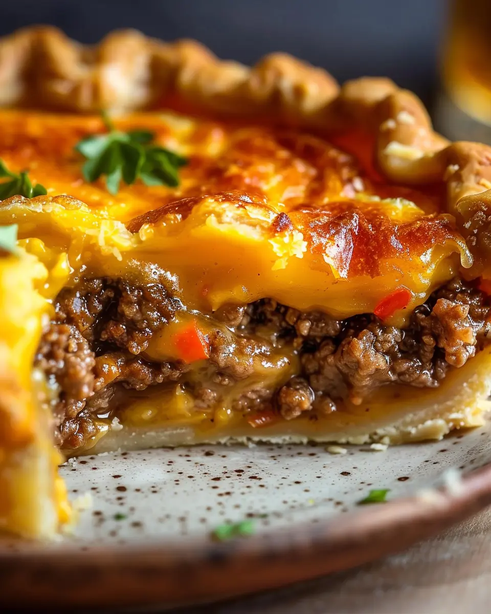 Ultimate Homemade Cheeseburger Pie with Savory Turkey Bacon