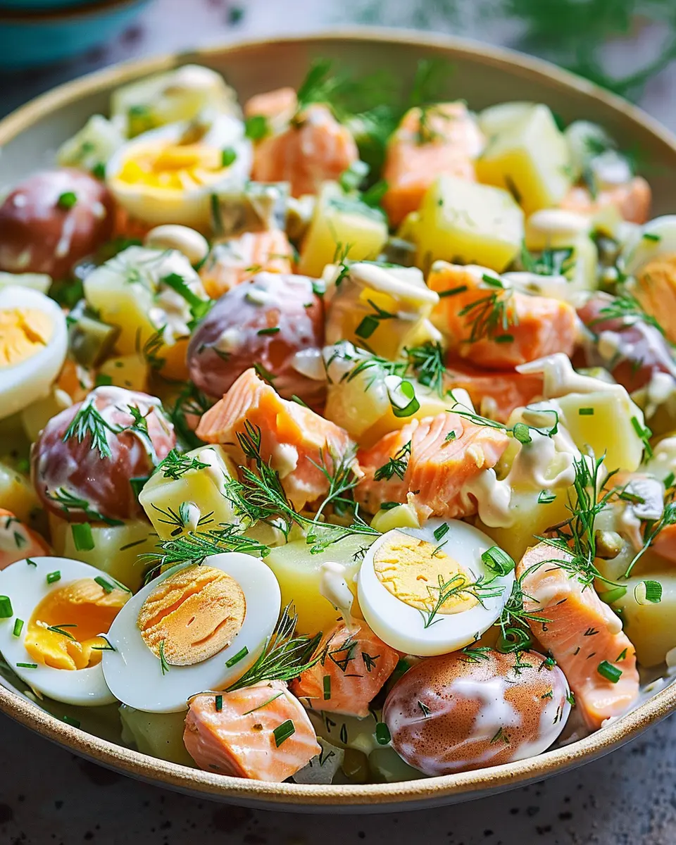 Russian Salmon Potato Salad Eggs: The Best Healthy Twist