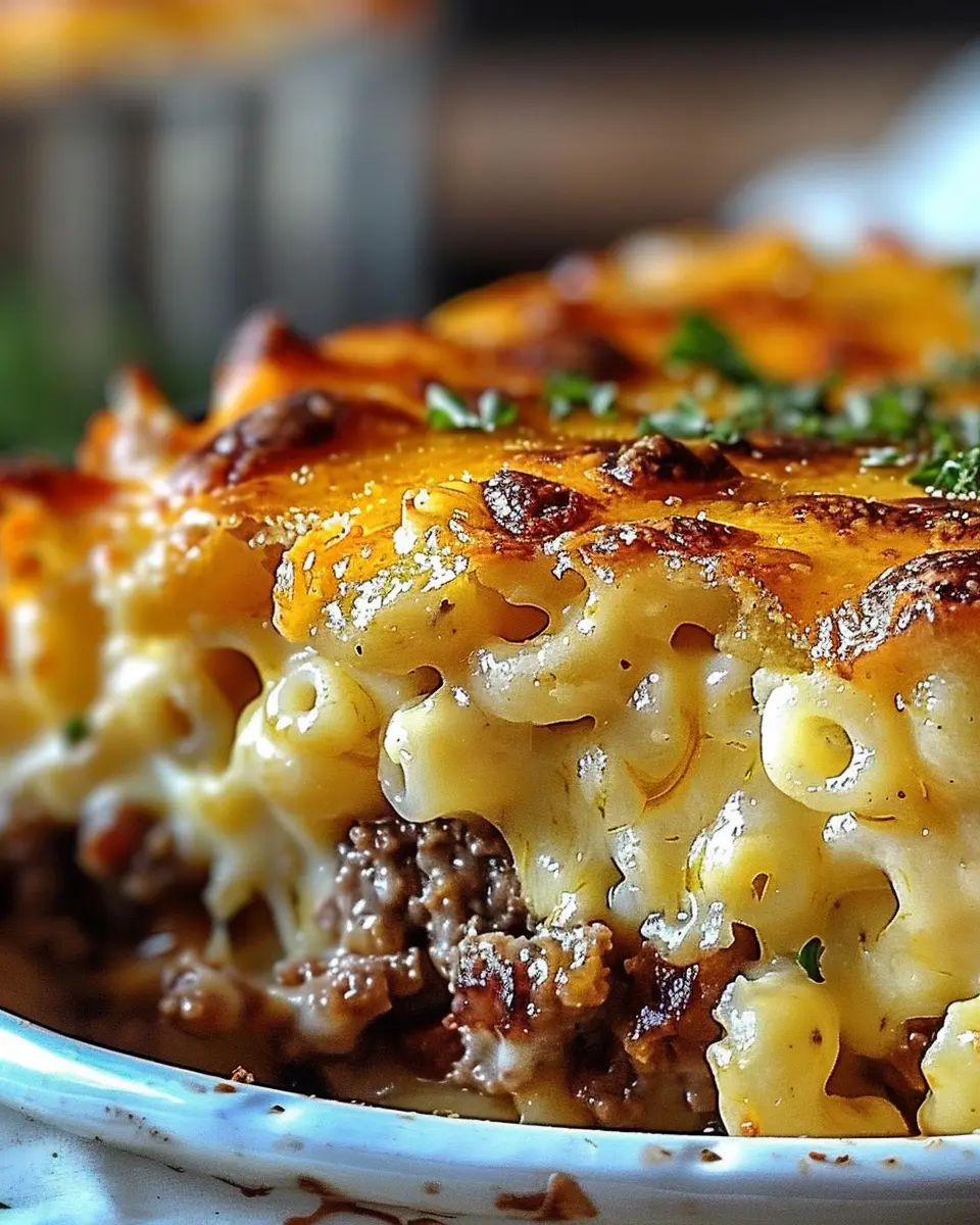mac and cheese meatloaf casserole with turkey bacon and chicken ham