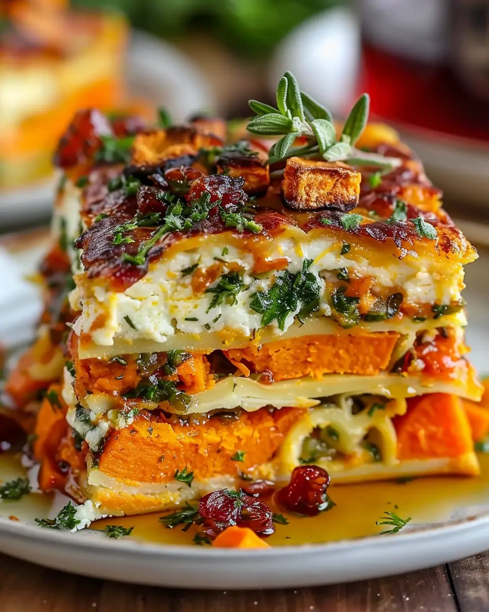 Layered Sweet Potato Butternut Squash Carrot Lasagna Delight