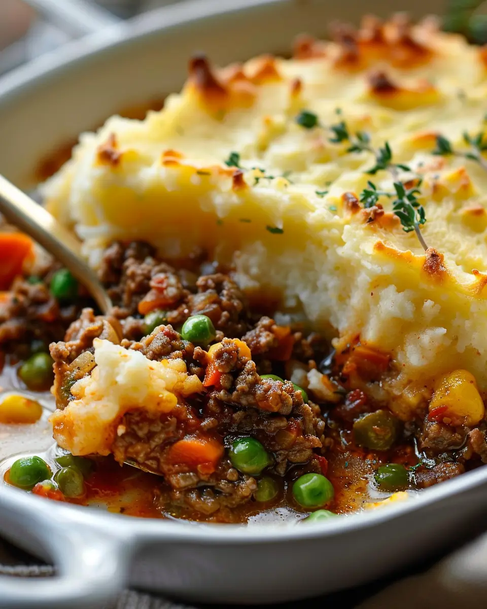 Easy Shepherd’s Pie Casserole with Turkey Bacon and Chicken Ham Delight