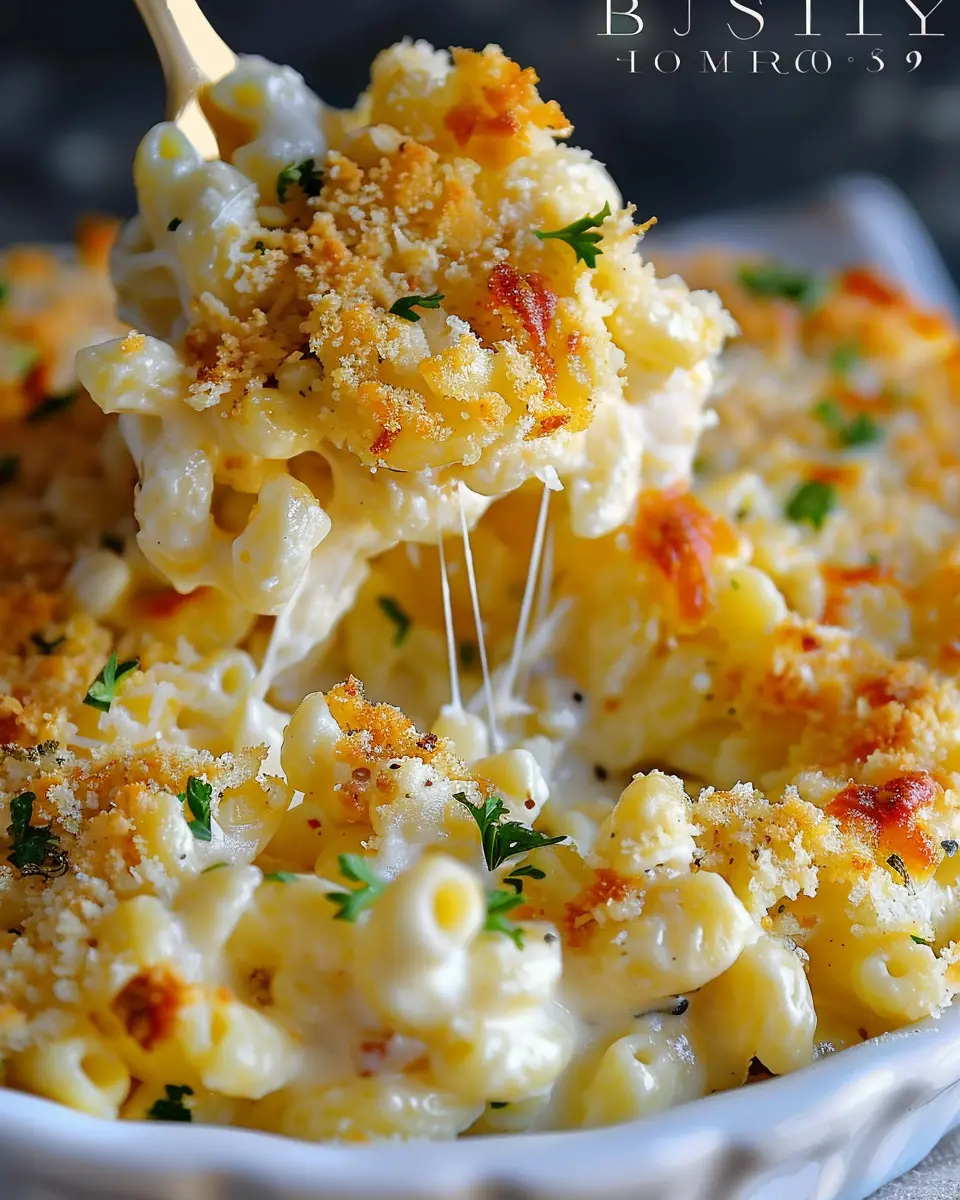 The Best Homemade Baked Mac with Turkey Bacon and Chicken Ham