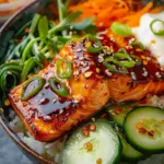 Sticky Orange Gochujang Salmon Bowl