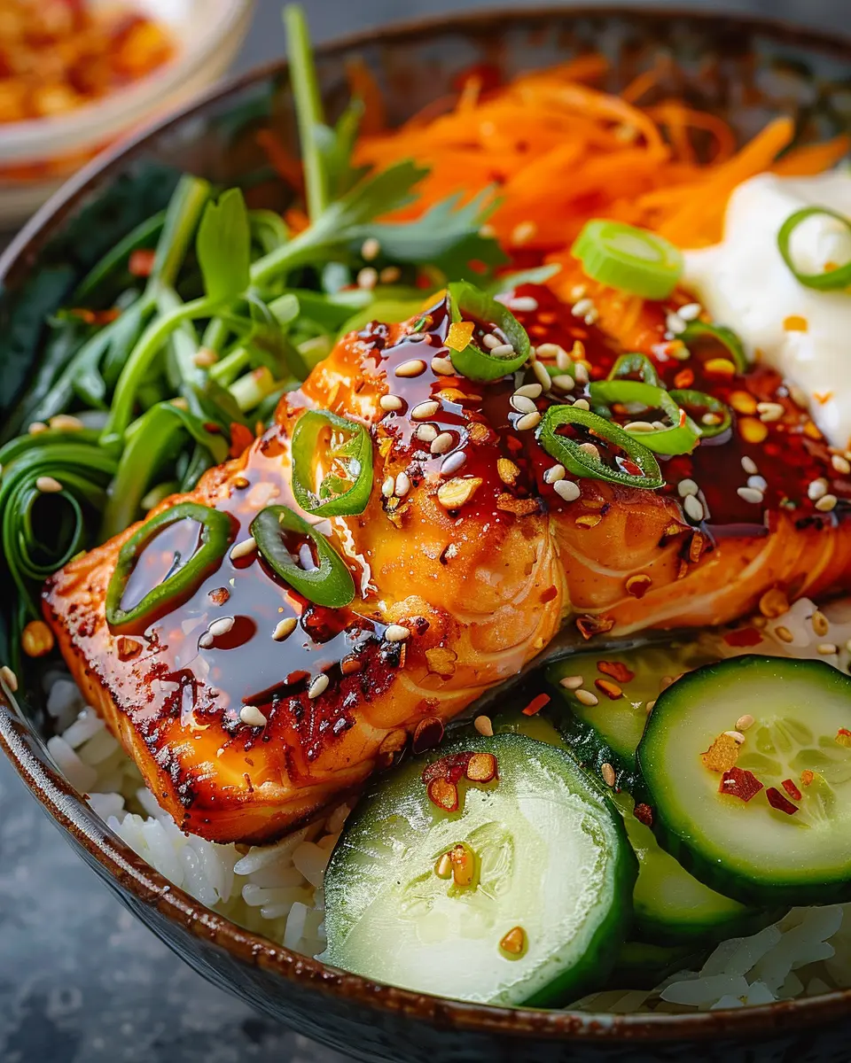 Sticky Orange Gochujang Salmon Bowl: A Flavor-Packed Delight