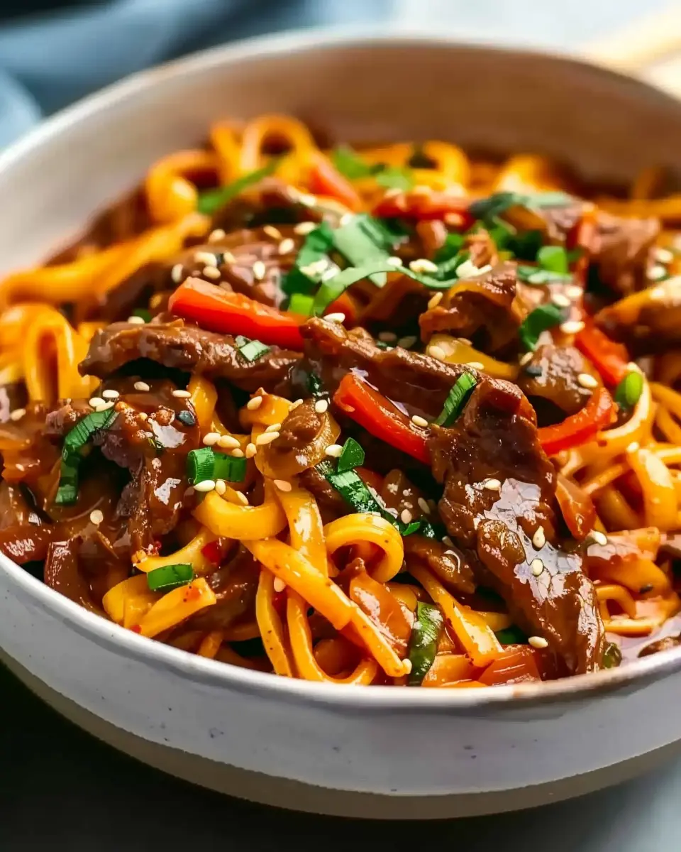 Slow Cooker Korean Beef Noodles: Easy Comfort Food Delight