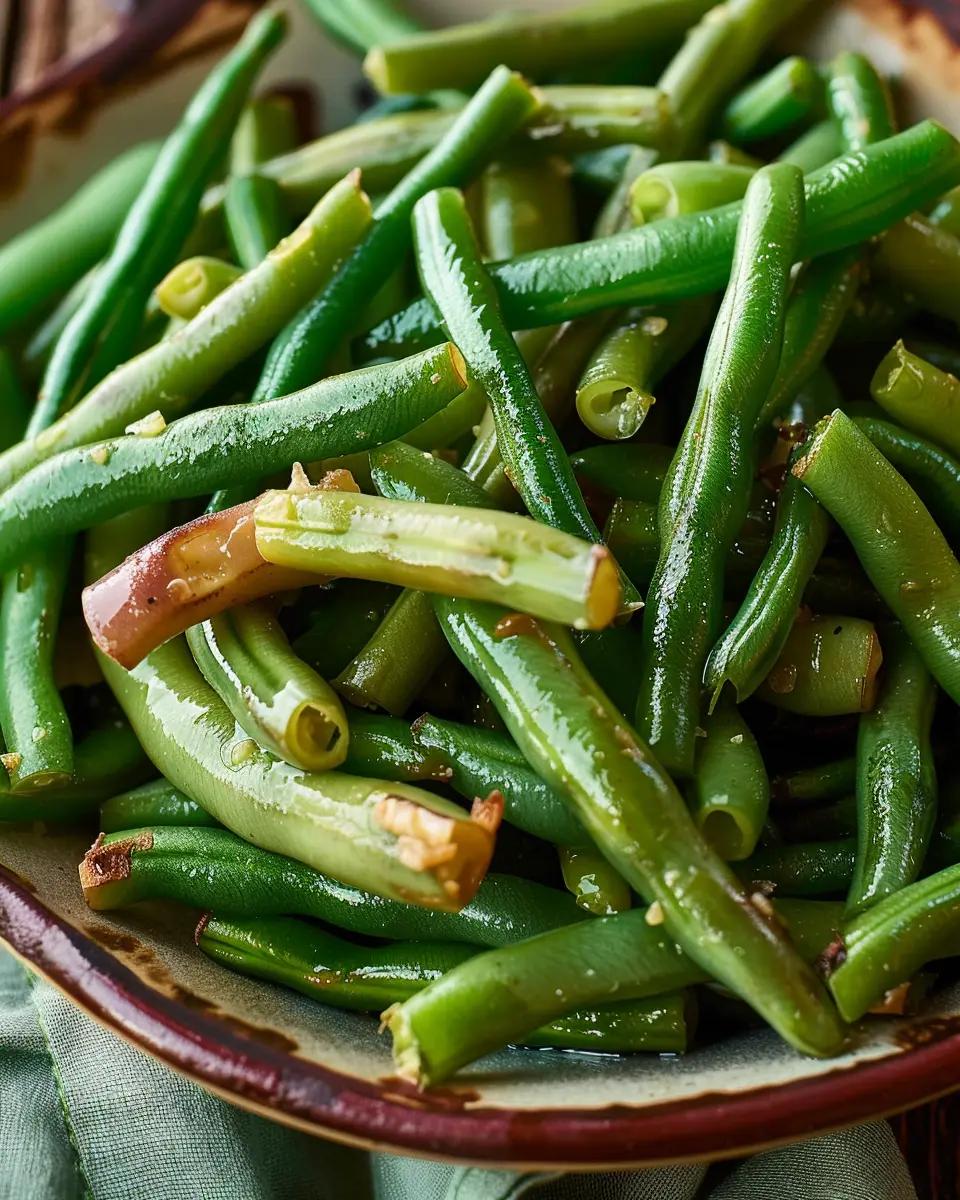 Southern Green Beans with Turkey Bacon and Chicken Ham Goodness