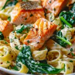 Salmon Spinach Pasta Dish