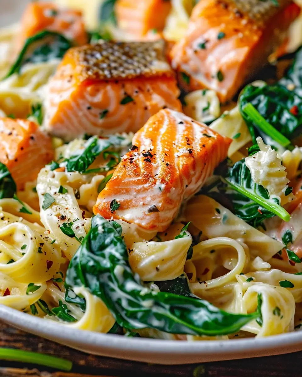 Salmon Spinach Pasta Dish: Easy and Delicious Family Favorite