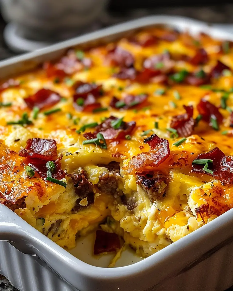 Crack Breakfast Casserole: Easy Turkey Bacon and Chicken Ham Delight
