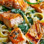 Salmon Spinach Pasta Dish
