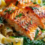 Salmon Spinach Pasta Dish