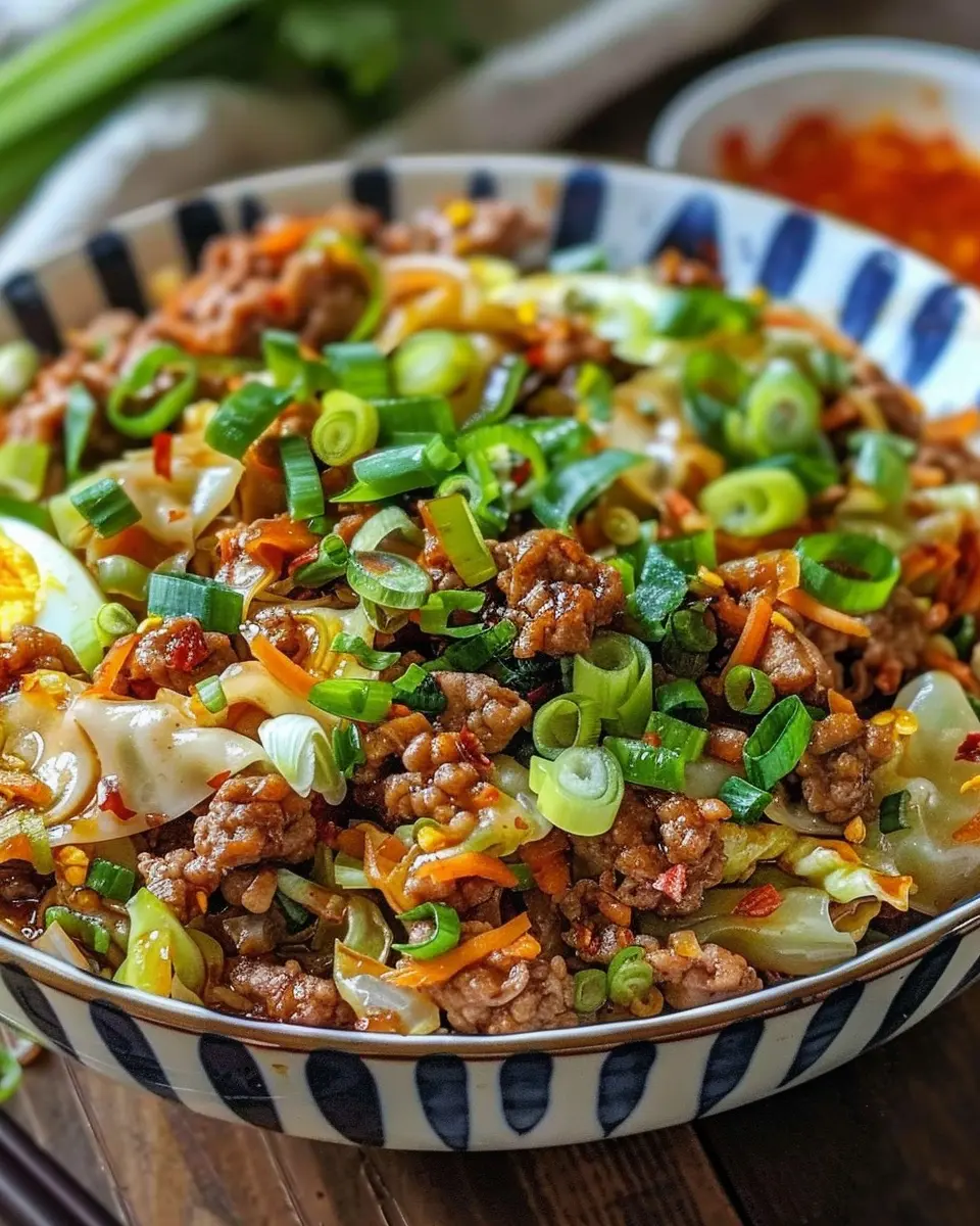 Egg Roll in a Bowl: Easy Beef &amp; Turkey Bacon Delight at Home