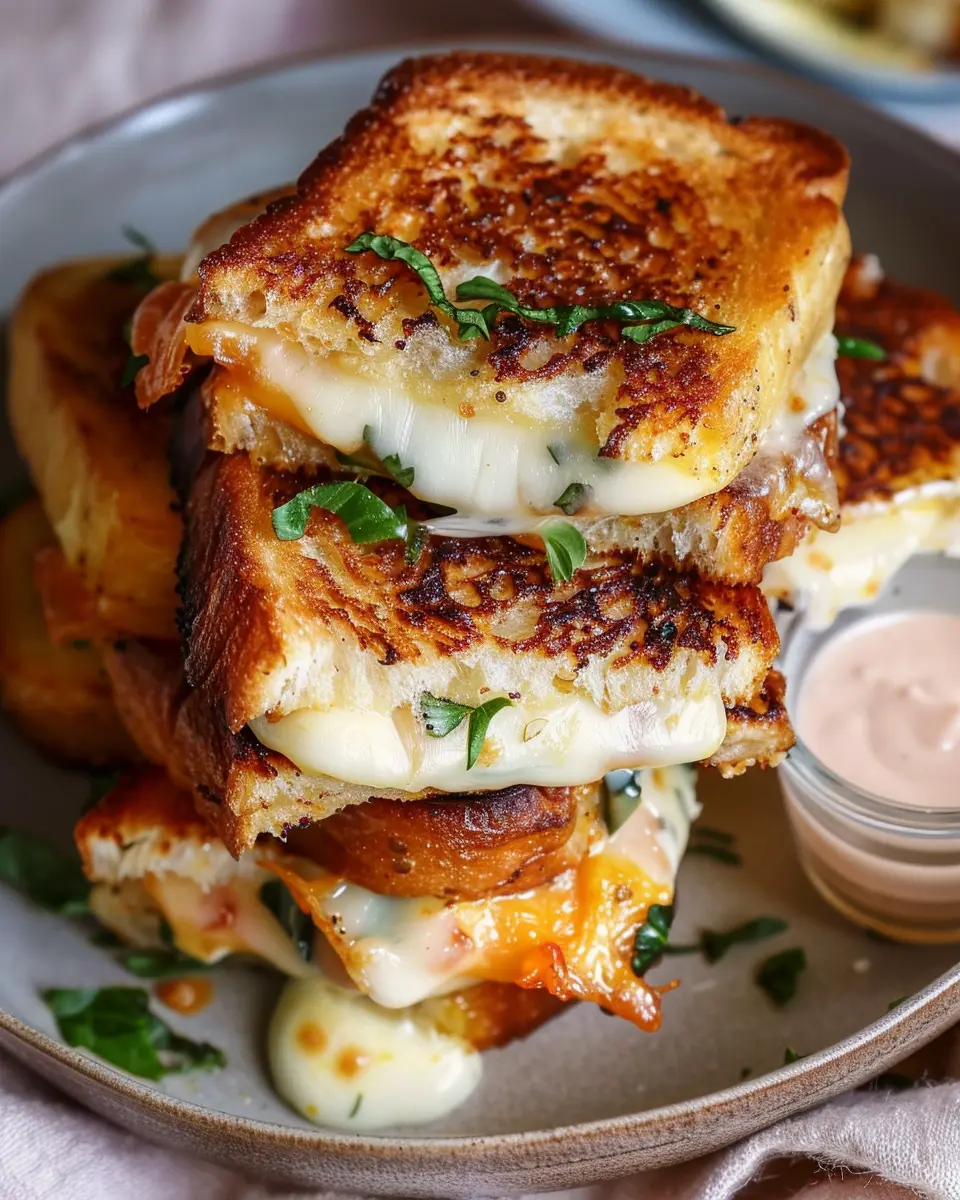 Hawaiian Roll Grilled Cheese with Turkey Bacon and Chicken Ham Delight