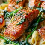 Salmon Spinach Pasta Dish
