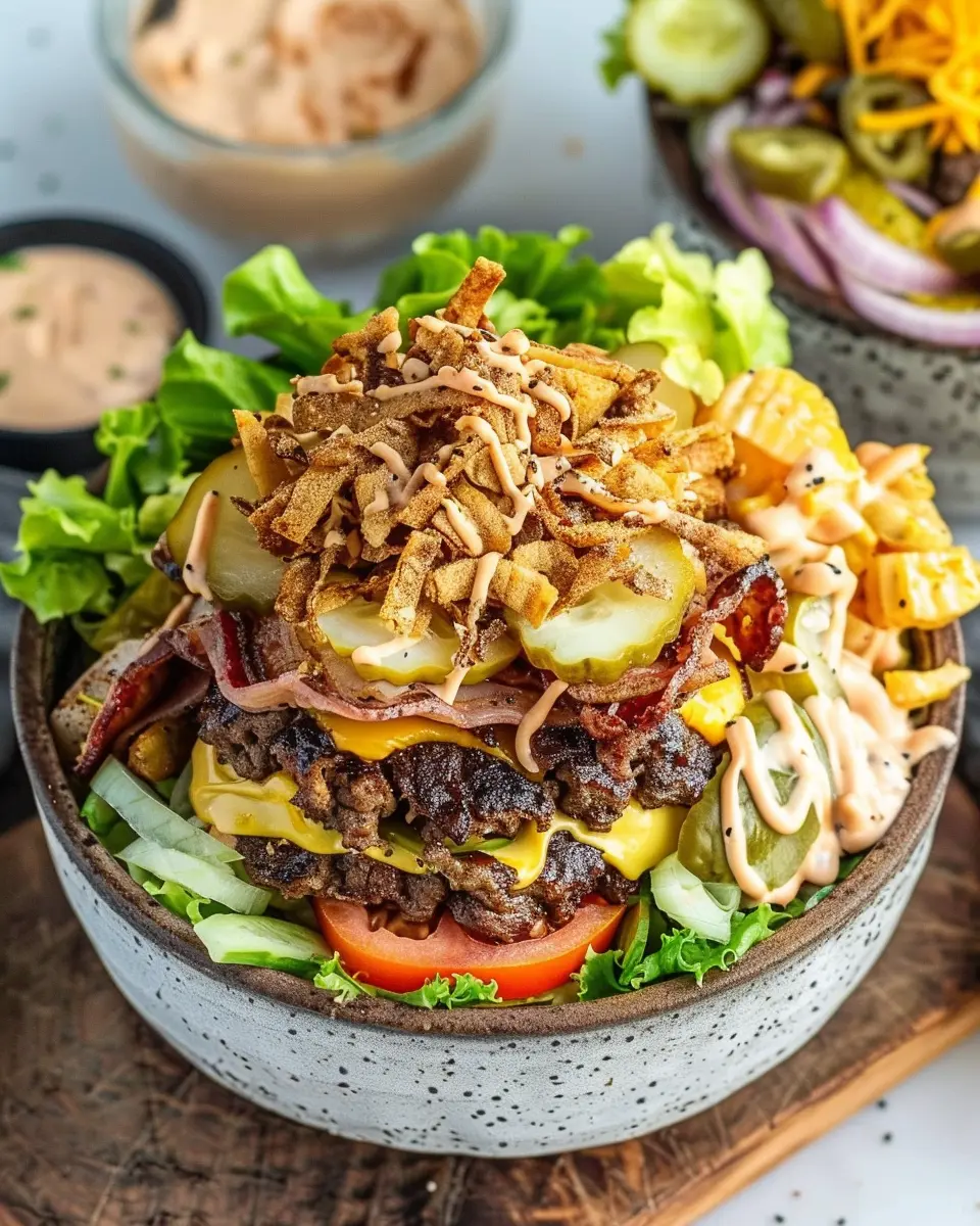 Burger bowls: Easy and Indulgent Turkey Bacon &amp; Beef Goodness
