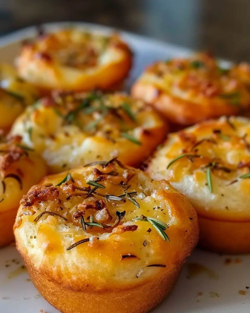 Golden Crust Garlic Rosemary Focaccia Muffins: Easy, Homemade Delight