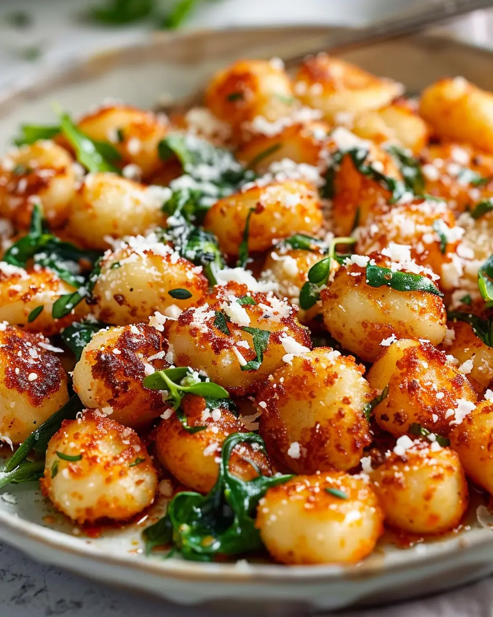 Crispy Gnocchi with Turkey Bacon and Creamy Parmesan Sauce