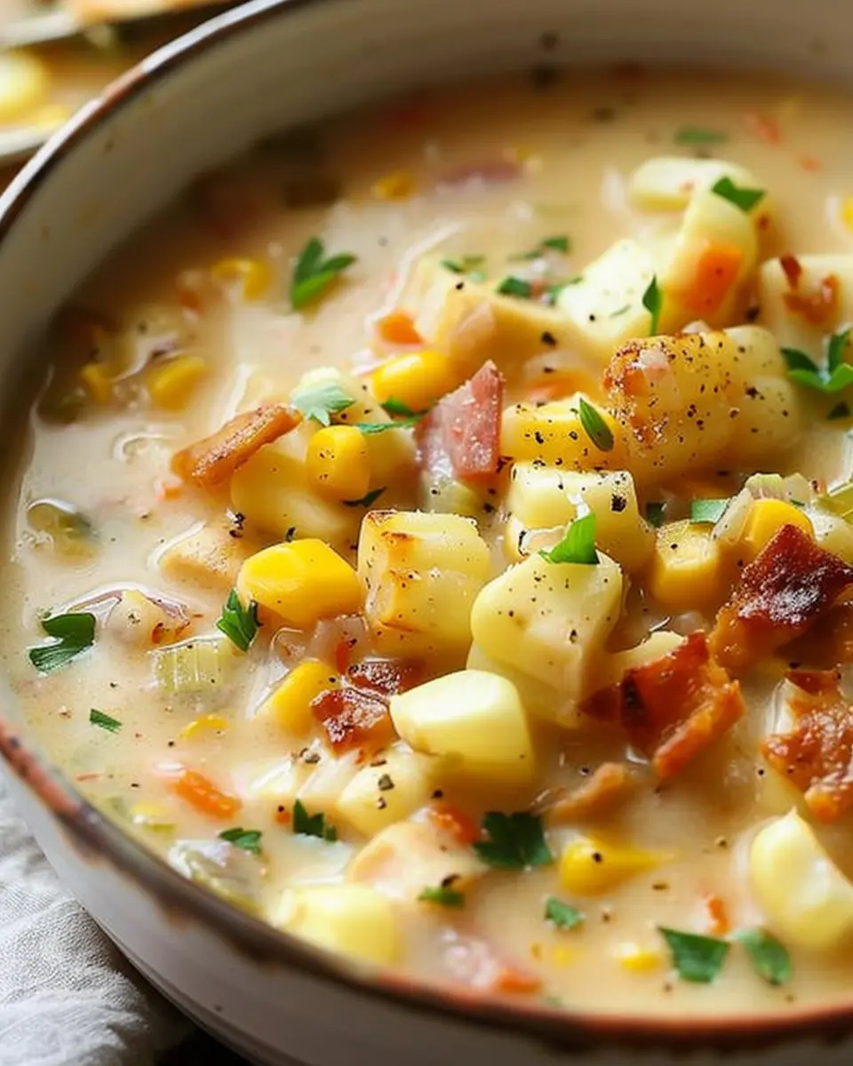 Creamy Corn Chowder with Turkey Bacon: A Cozy Comfort Meal
