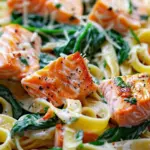 Salmon Spinach Pasta Dish