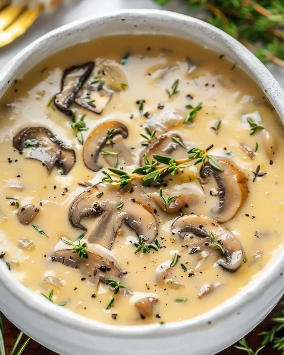 Cream of Mushroom Soup: Easy Comfort Food with Turkey Bacon
