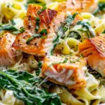 Salmon Spinach Pasta Dish
