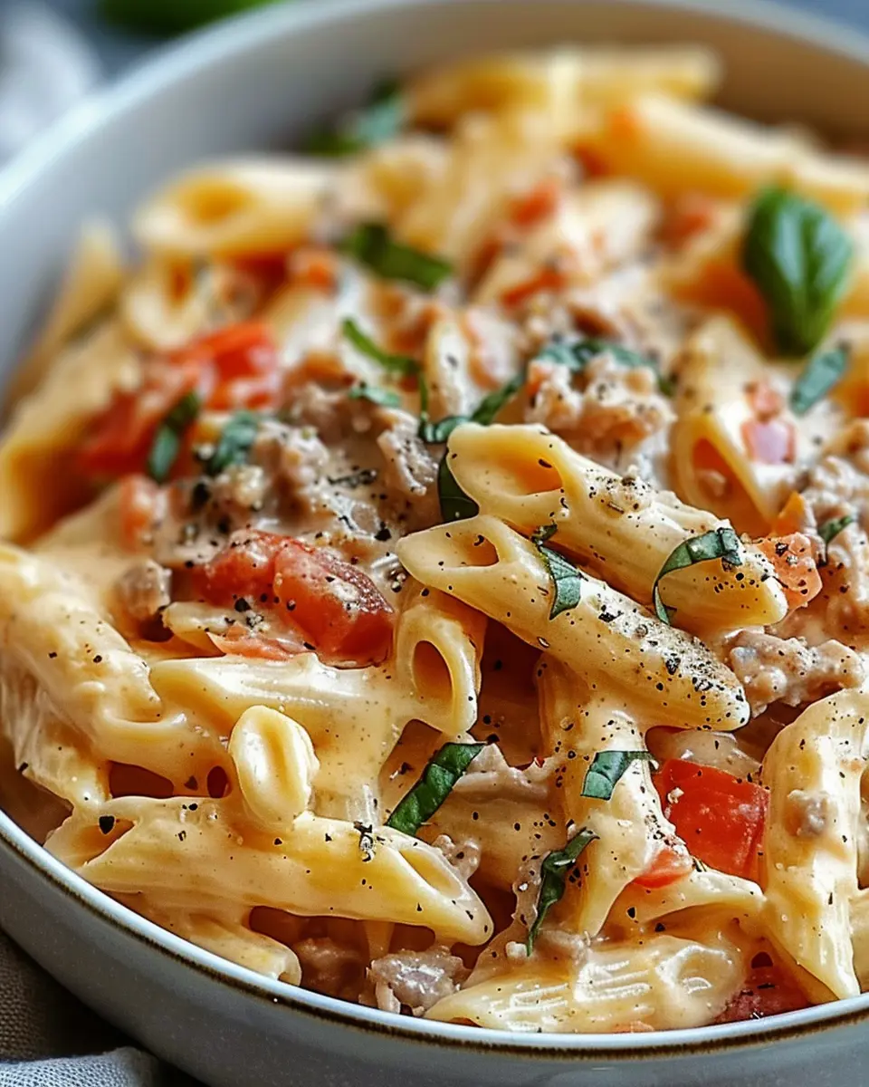 Creamy Rotel Pasta with Turkey Bacon: A Quick and Indulgent Delight