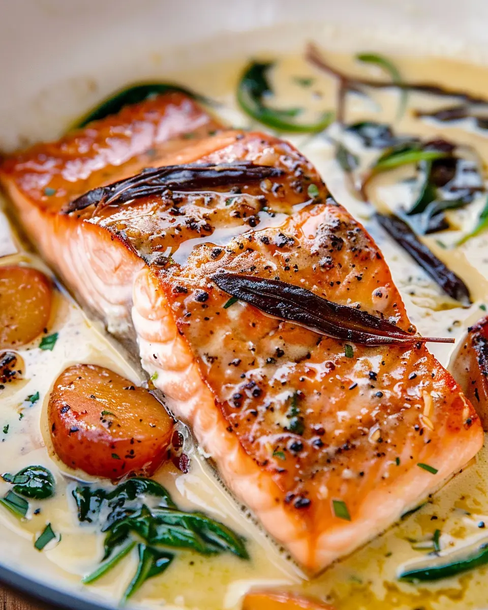 Tuscan Salmon with Turkey Bacon: A Juicy Twist on a Classic