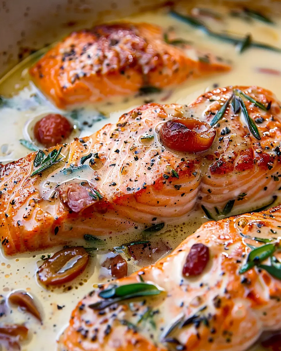 Tuscan Salmon with Creamy Turkey Bacon Sauce: A Easy Delight