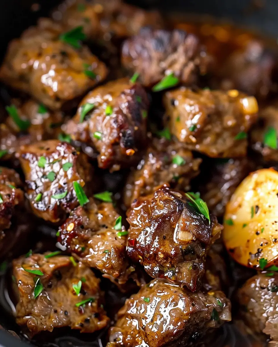 Slow Cooker Garlic Butter Beef Bites: Easy &amp; Irresistible Delight