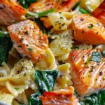 Salmon Spinach Pasta Dish