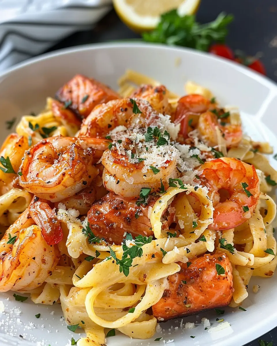 Cajun Shrimp Pasta with Salmon: An Indulgent Twist on Comfort Food