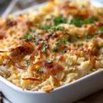 French Onion Chicken Orzo Casserole